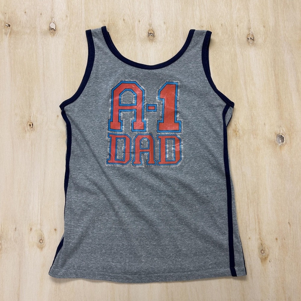 Vintage 80s Medallion Shirt Mens Medium Gray A-1 Dad Sleeveless Tank Tee T-Shirt
